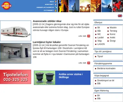 Larmtjänst AB, www.larmtjanst.se startsida 2006