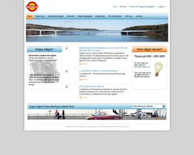 Larmtjänst AB, www.larmtjanst.se startsida 2010