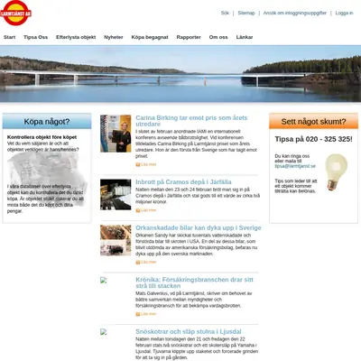 Larmtjänst AB, www.larmtjanst.se startsida 2013