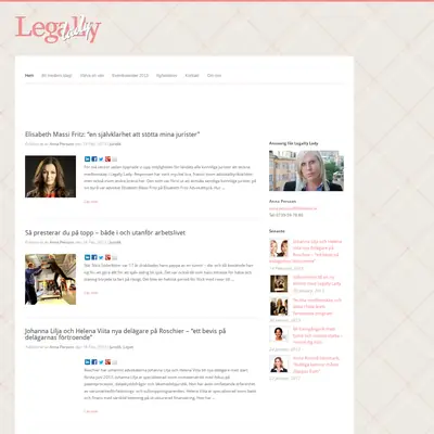 Legally Lady startsida 2013