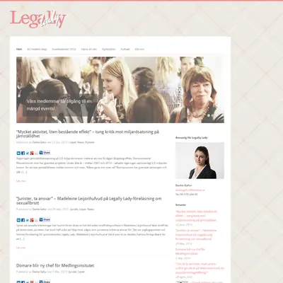 Legally Lady startsida 2015