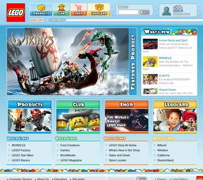 LEGO startsida 2005