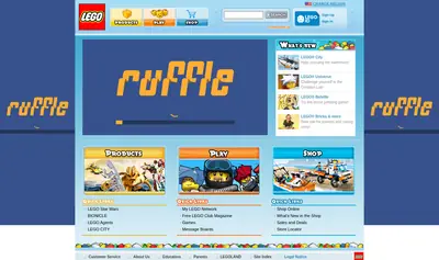 LEGO startsida 2009