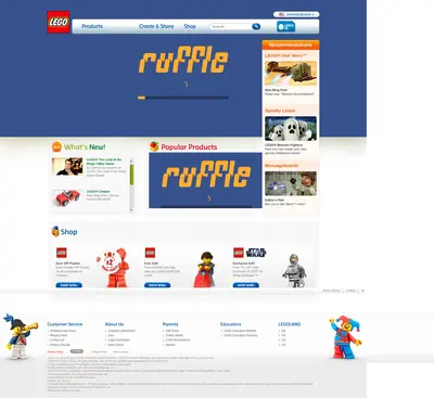 LEGO startsida 2012