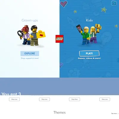 LEGO startsida 2019