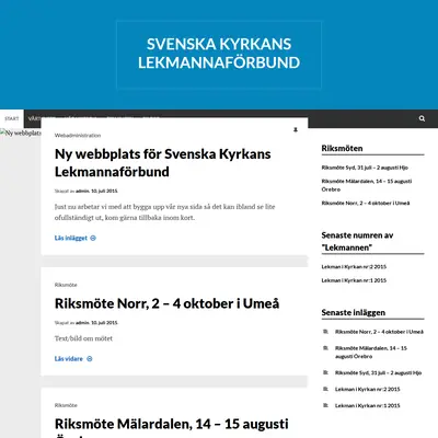 Lekman i Kyrkan startsida 2015