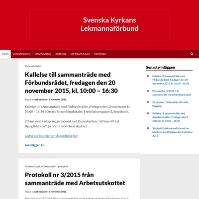 Lekman i Kyrkan startsida 2016