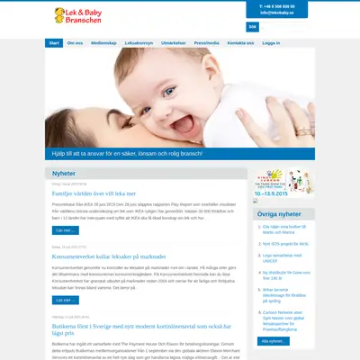 Lek & Baby startsida 2015