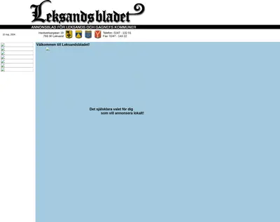 Magasin Leksand startsida 2004