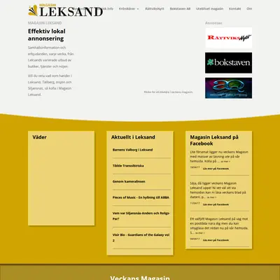 Magasin Leksand startsida 2017