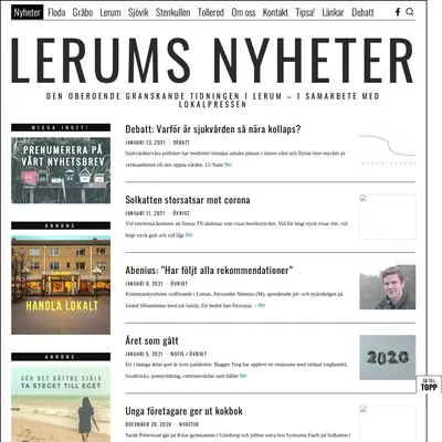 lerumsnyheter.se startsida 2021