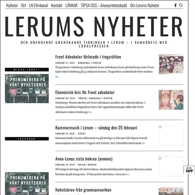 lerumsnyheter.se startsida 2024