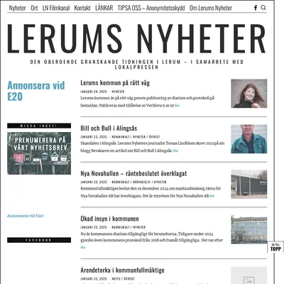 lerumsnyheter.se startsida 2025