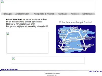 levinsel.se startsida 2003