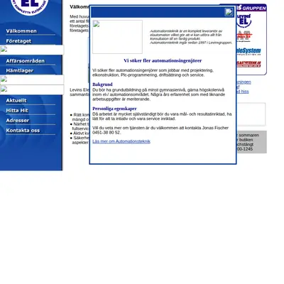 levinsel.se startsida 2008