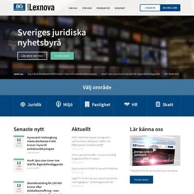 Lexnova Play startsida 2016