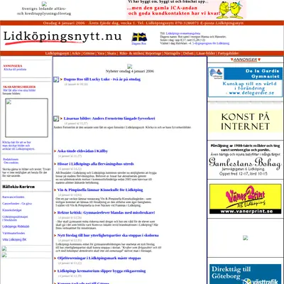 Lidköpingsnytt, lidkopingsnytt.nu startsida 2006