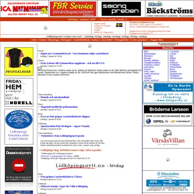 Lidköpingsnytt, lidkopingsnytt.nu startsida 2007