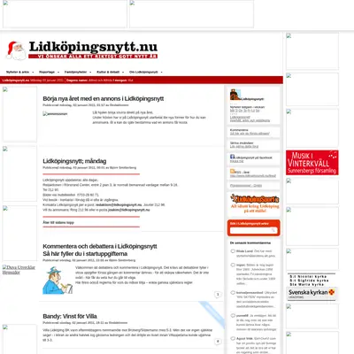 Lidköpingsnytt, lidkopingsnytt.nu startsida 2011
