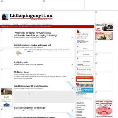 Lidköpingsnytt, lidkopingsnytt.nu startsida 2012