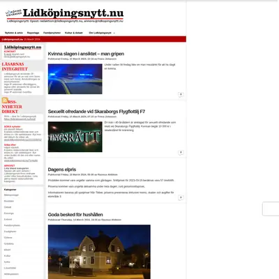 Lidköpingsnytt, lidkopingsnytt.nu startsida 2024