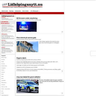 Lidköpingsnytt, lidkopingsnytt.nu startsida 2025