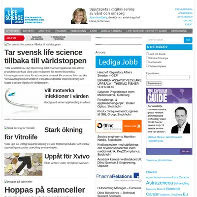 Life Science Sweden startsida 2016
