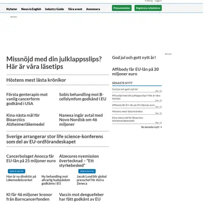 Life Science Sweden startsida 2023