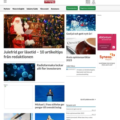 Life Science Sweden startsida 2024