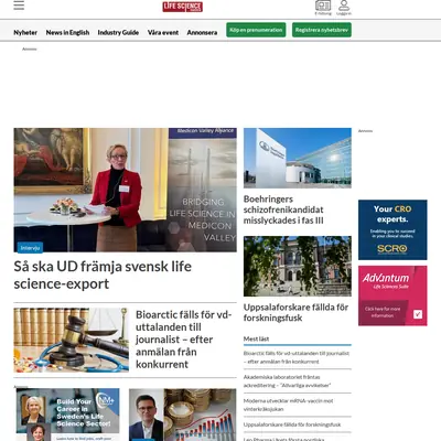 Life Science Sweden startsida 2025