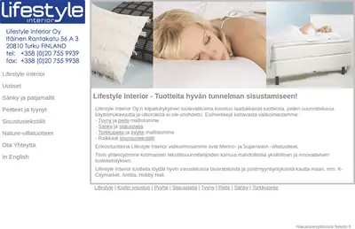 LIFESTYLE INTERIORS startsida 2013