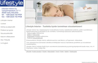 LIFESTYLE INTERIORS startsida 2014