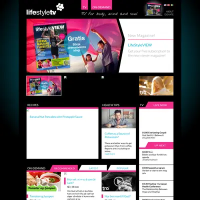 LifeStyleTV startsida 2015