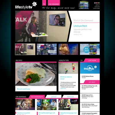 LifeStyleTV startsida 2016