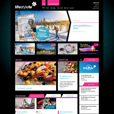 LifeStyleTV startsida 2020