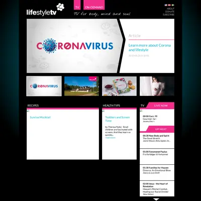 LifeStyleTV startsida 2021