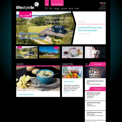 LifeStyleTV startsida 2022