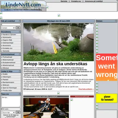 LINDENYTT startsida 2009