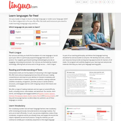 Lingua startsida 2021