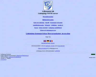 www.linkoping.se/nyheter startsida 1996