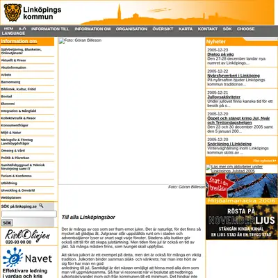 www.linkoping.se/nyheter startsida 2006