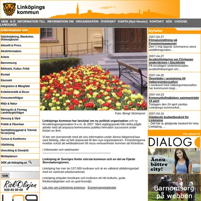 www.linkoping.se/nyheter startsida 2007