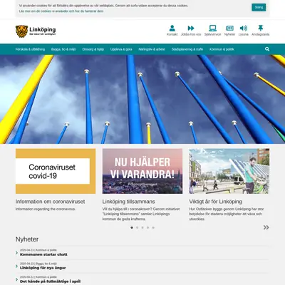 www.linkoping.se/nyheter startsida 2020