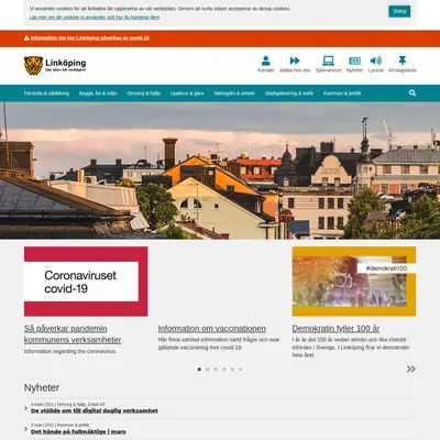 www.linkoping.se/nyheter startsida 2021