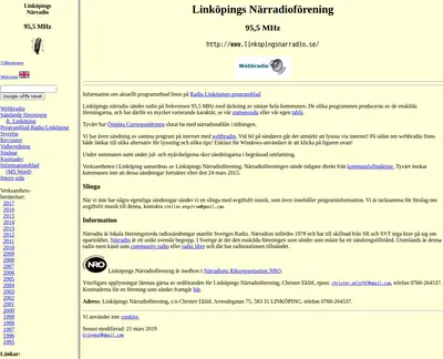 Linköpings närradioförening startsida 2019