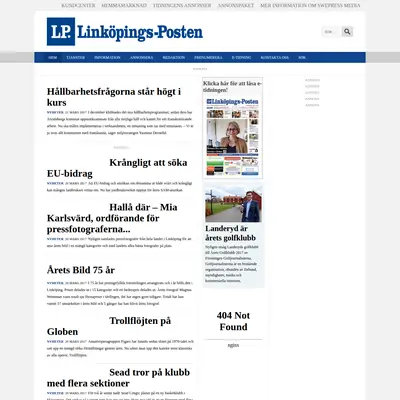 Linköpings Posten startsida 2017