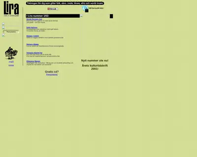 Lira Musikmagasin startsida 2002