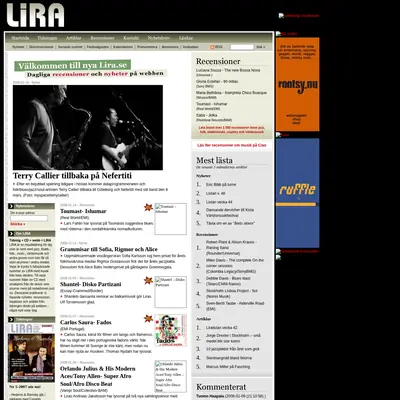 Lira Musikmagasin startsida 2008