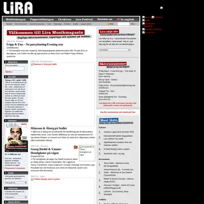 Lira Musikmagasin startsida 2009