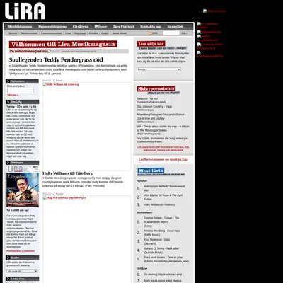 Lira Musikmagasin startsida 2010